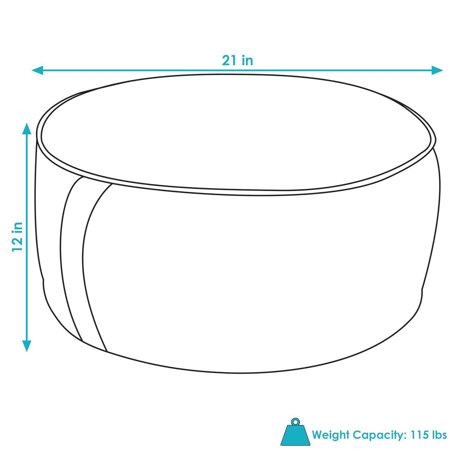 Ultimate Patio Inflatable Indoor/Outdoor Ottoman - Dimensional thumbnail