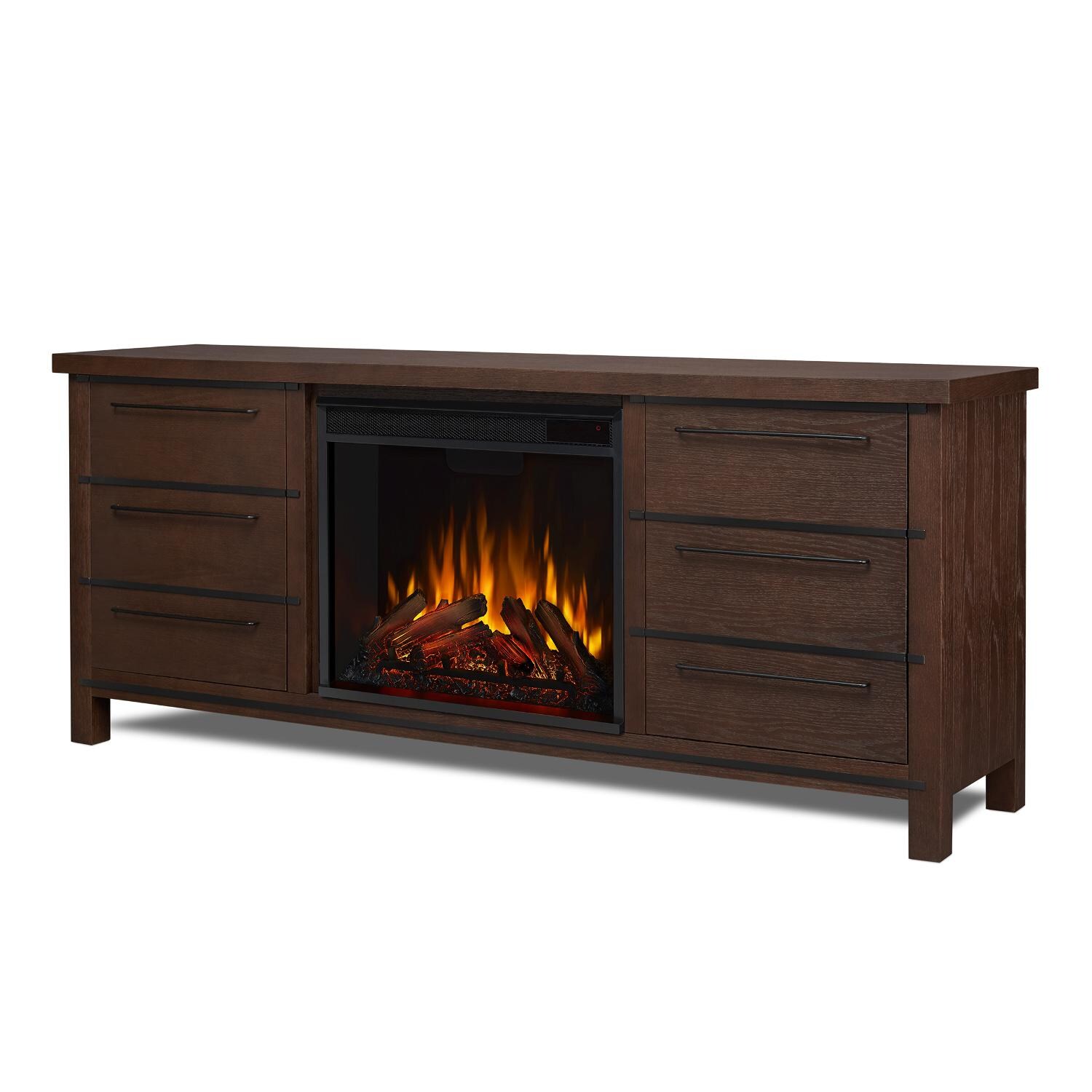 Real Flame - 8280E-CO - Parsons 67-Inch Electric Fireplace Entertainment Center - Chestnut Oak - Front thumbnail