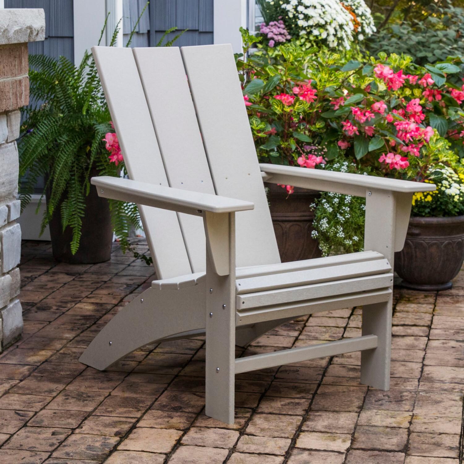 POLYWOOD Modern Sand Curveback Adirondack Chair thumbnail