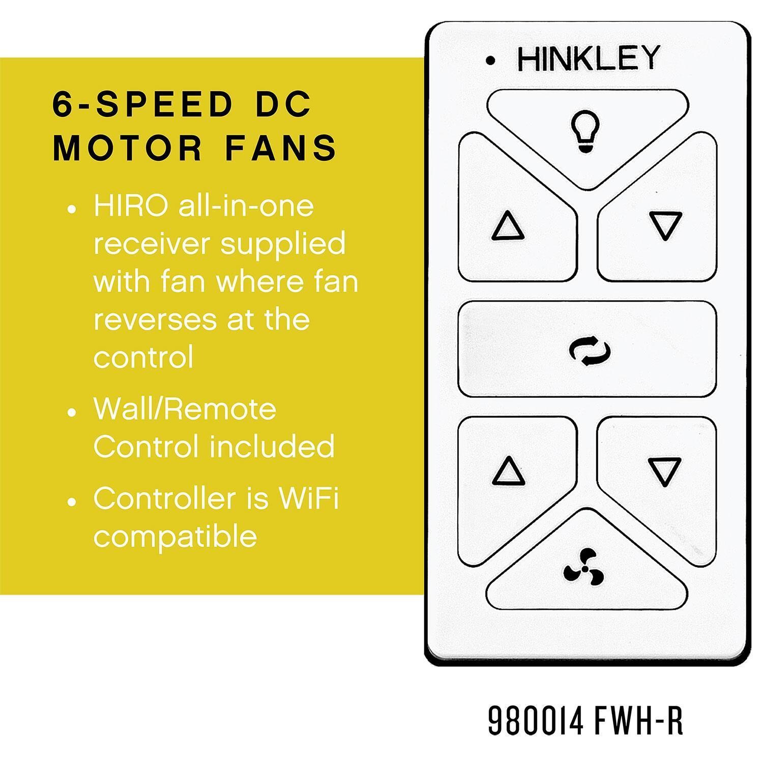 Hinkley Lighting 907166FMW-LWD Vantage 66-in Indoor / Outdoor LED Smart Ceiling Fan - Matte White - 6-Speed Motor Fans w/ Remote Included - Detail thumbnail