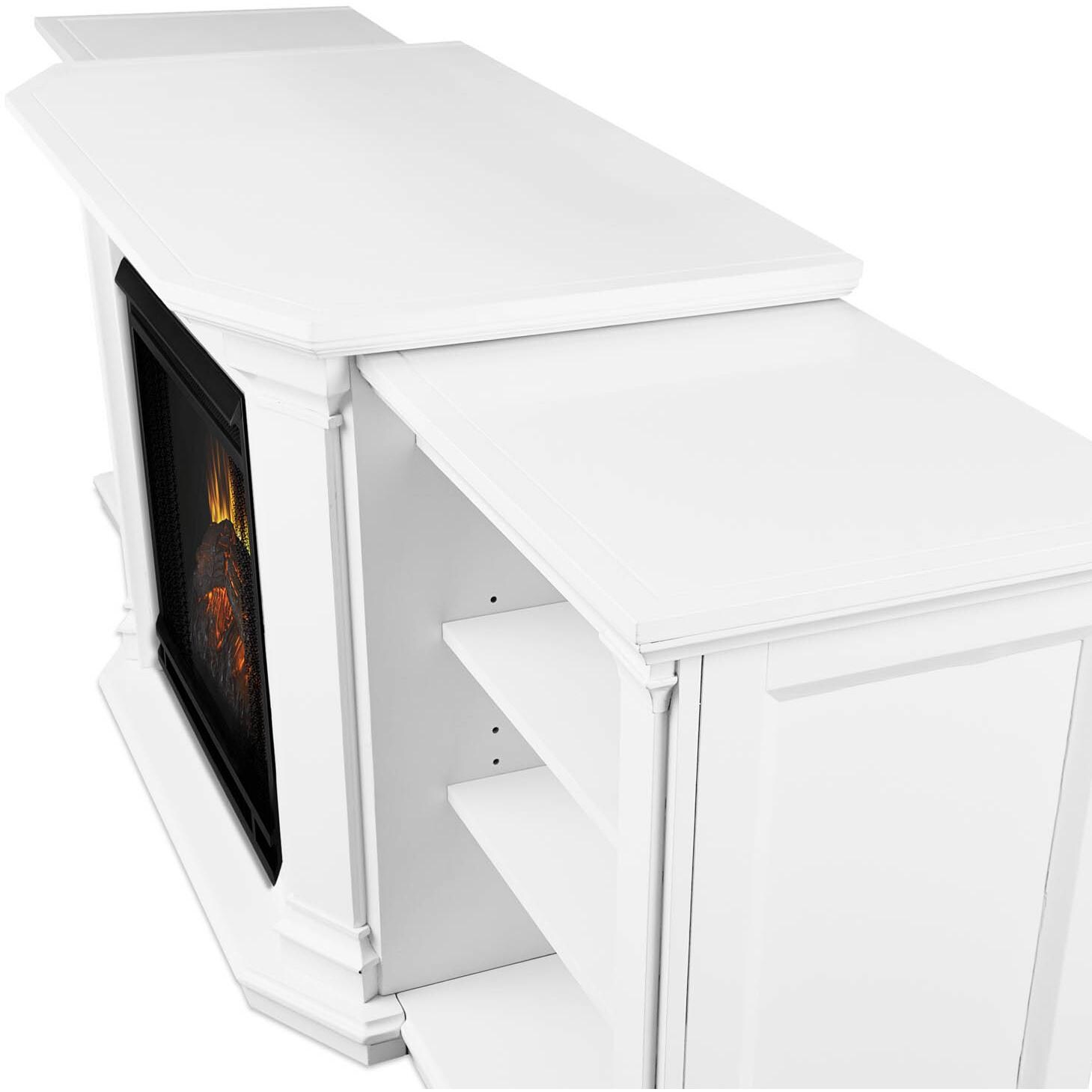 Real Flame Valmont 75 Inch Electric Fireplace Entertainment Center White 7930e W
