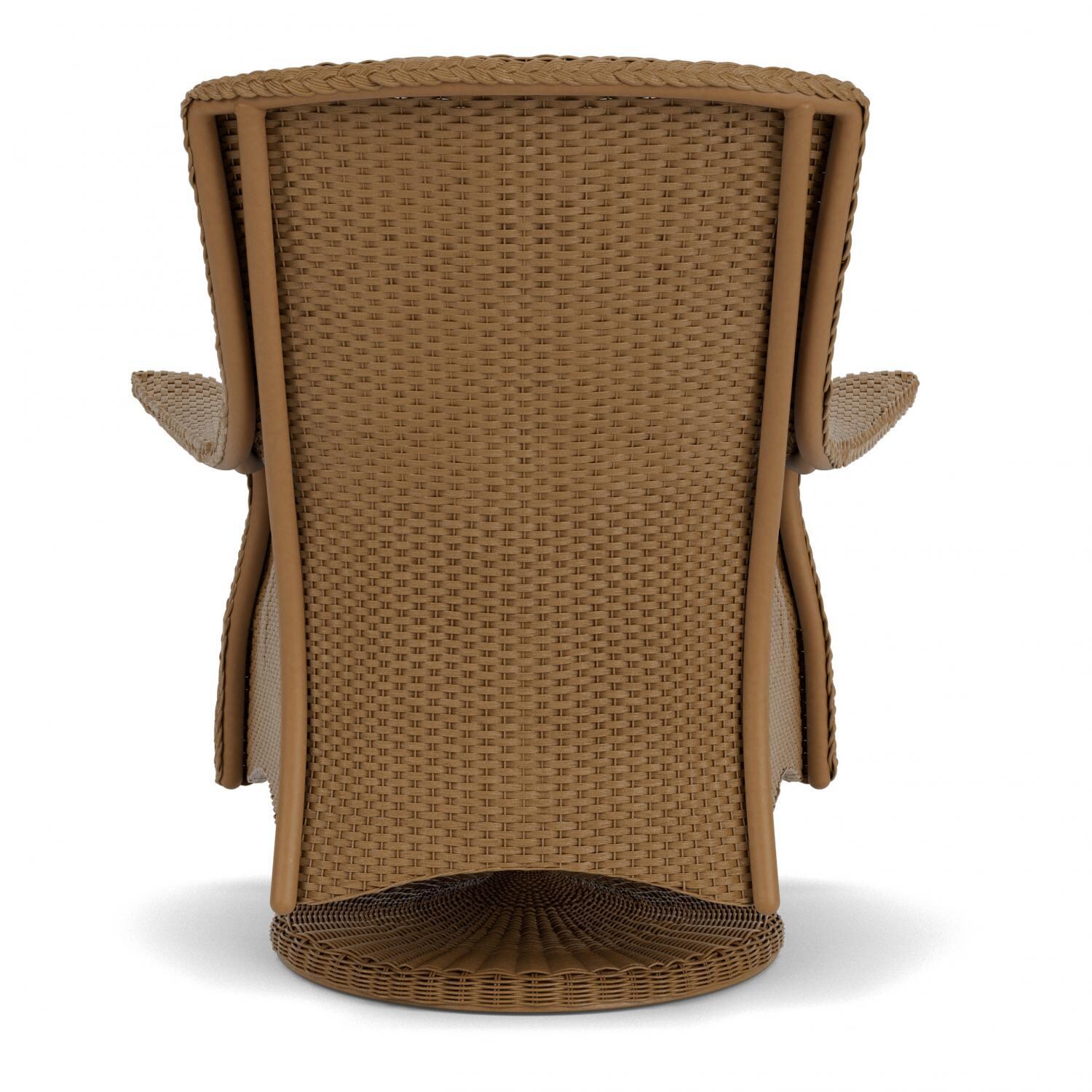Lloyd Flanders Mandalay Swivel Rocker Lounge Chair in Hickory Finish with Remy Cloud fabric - Back thumbnail