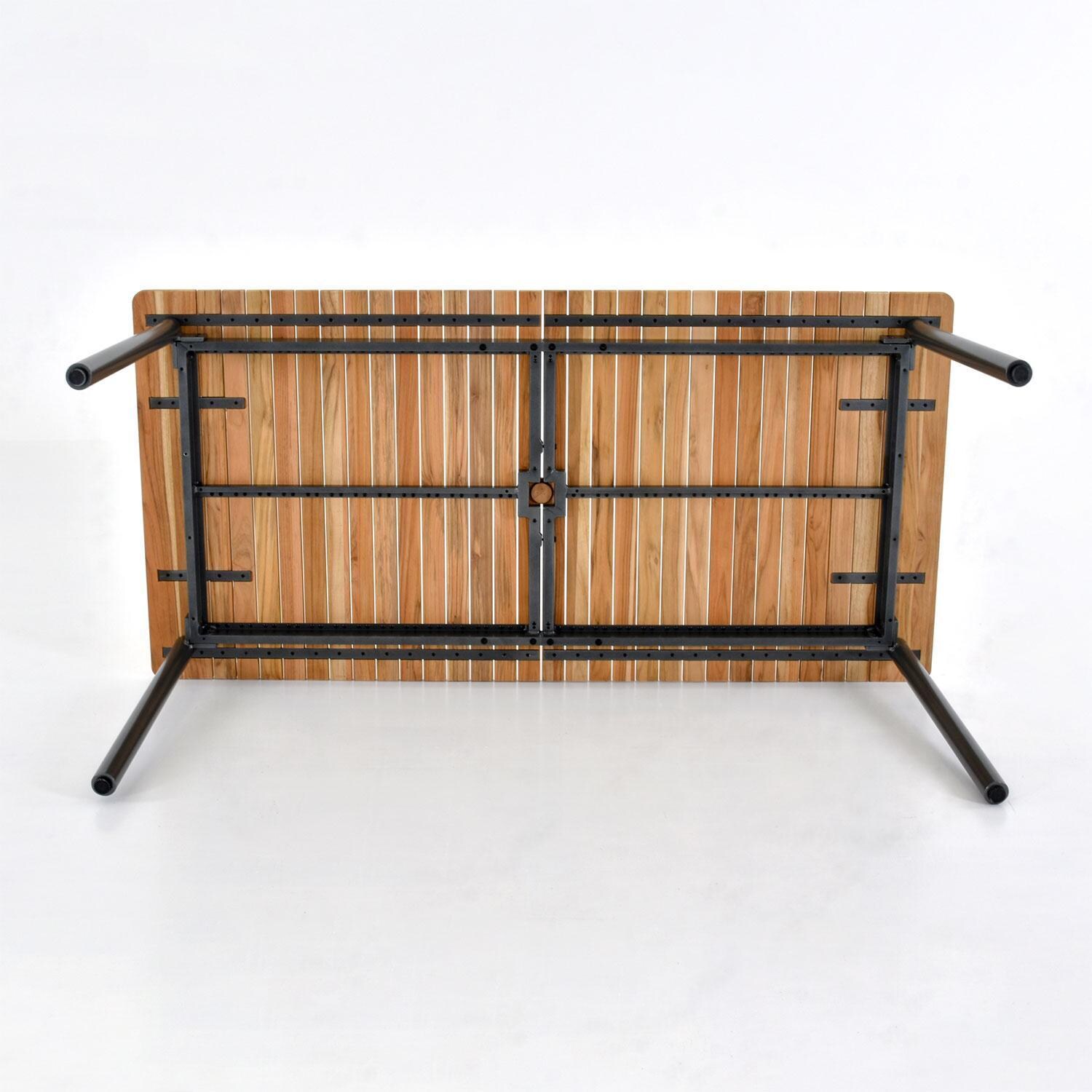 Lake Charles 71 Inch Aluminum Outdoor Dining Table by Lakeview Outdoor Designs - Bottom View - White Background thumbnail