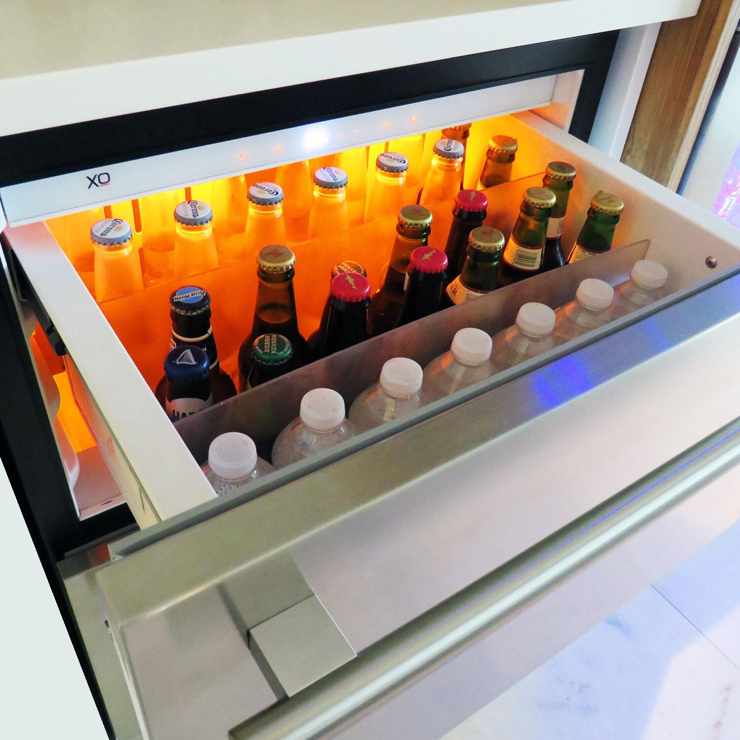 XO Appliance XOU24ORDS 24-Inch 5.3 Cu. Ft. Stainless Steel Refrigerator Drawers - Top Drawer Filled - Detail thumbnail