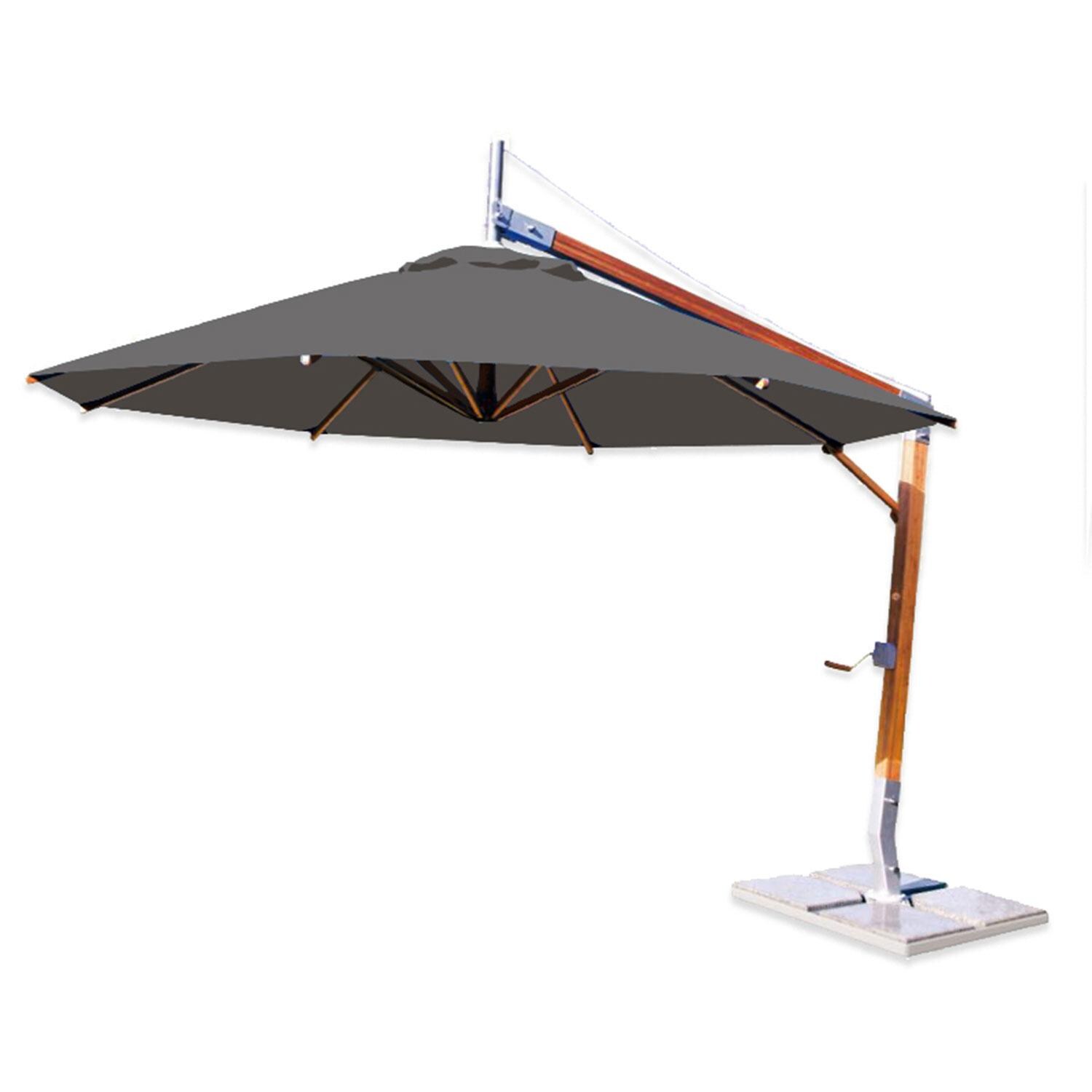 Bambrella Sirocco 10 Ft. Round Sidewind Umbrella - Grey Canopy