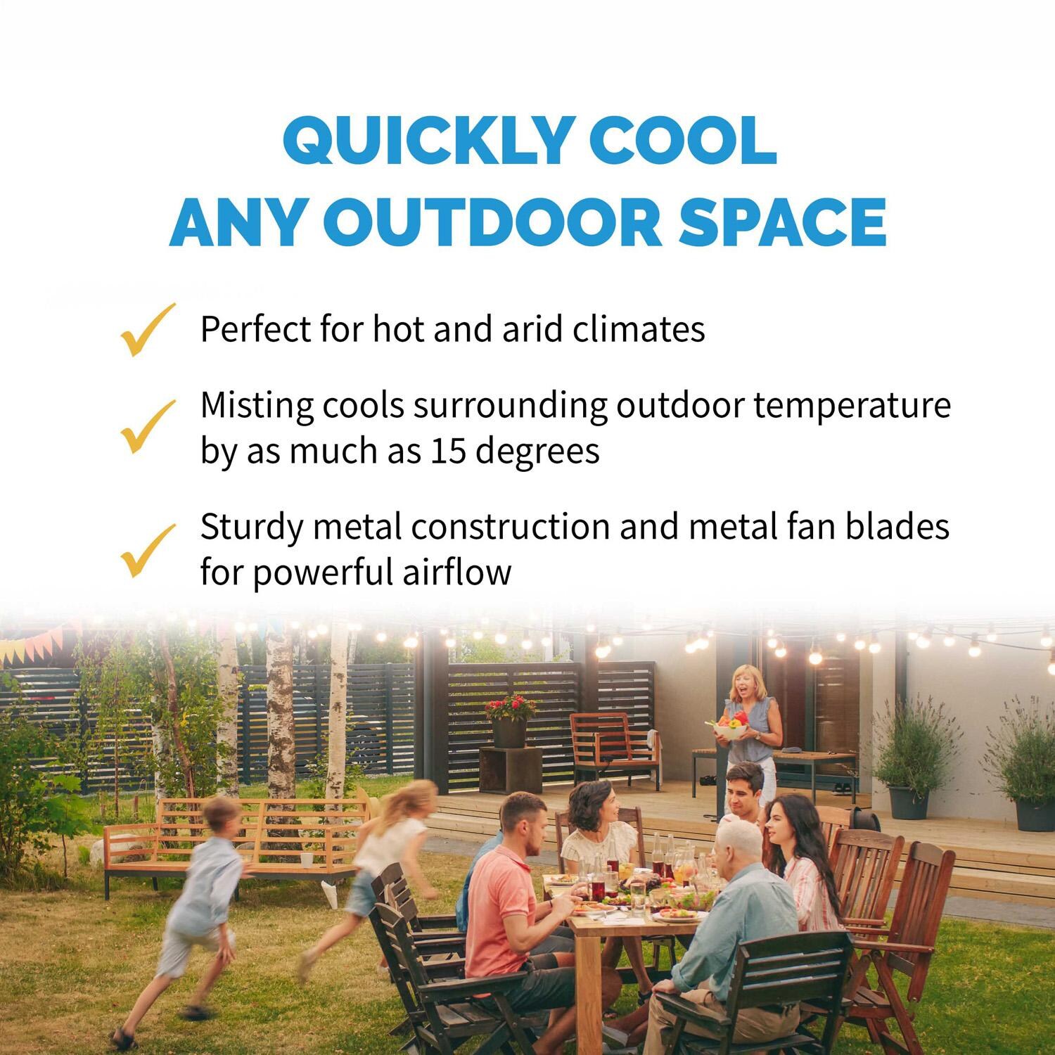 NewAir AF-600 18-in Misting & Oscillating Pedestal Fan for Indoor & Outdoor w/ Adjustable Height & Head Tilt - 2800 CFM - Cool Quickly - Detail thumbnail