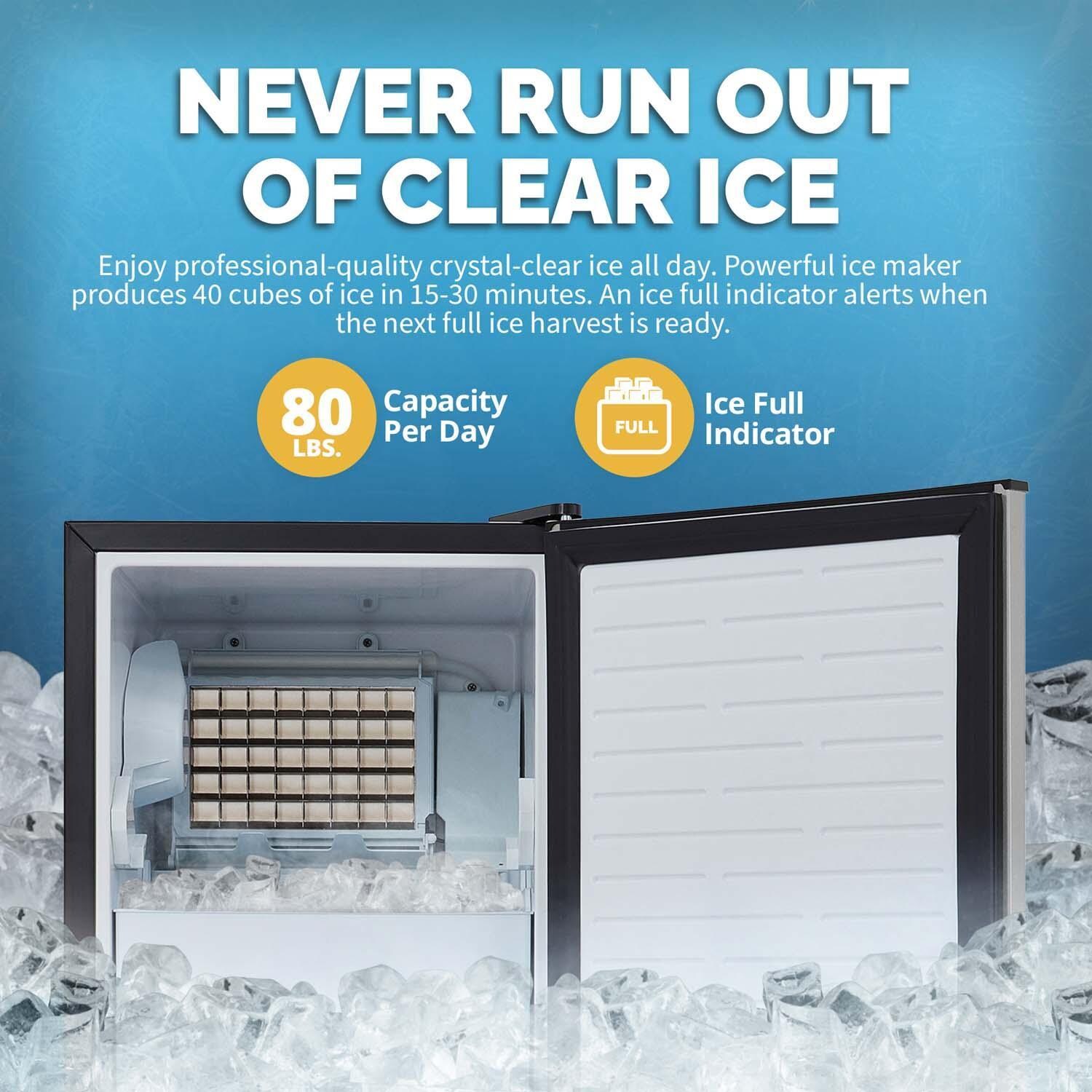 NewAir NCI080SS00 15 Inch 80 Lb.Right Hinge Ice Maker - Detail thumbnail