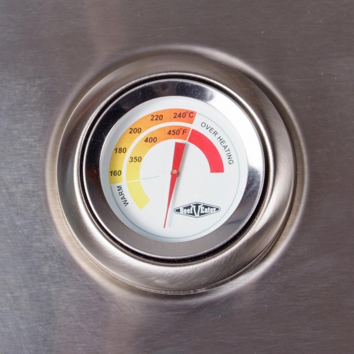 BeefEater Signature Premium 4 Burner Built-In Natural Gas Grill - Temperature Gauge thumbnail