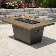American Fyre Designs Cosmopolitan 54-Inch French Barrel Oak Propane Gas Rectangular Fire Table - Black Lava image