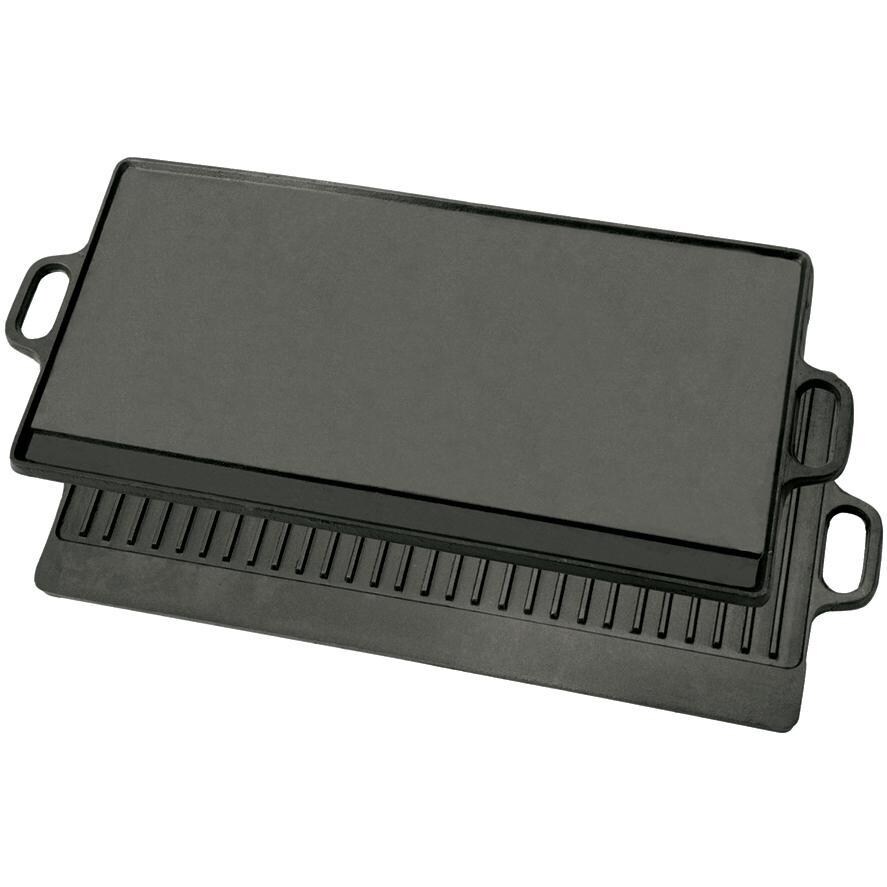 Bayou Classic Griddles Reversible 28 Inch Rectangular Cast Iron Griddle - 7428 - Griddle Top and Bottom thumbnail