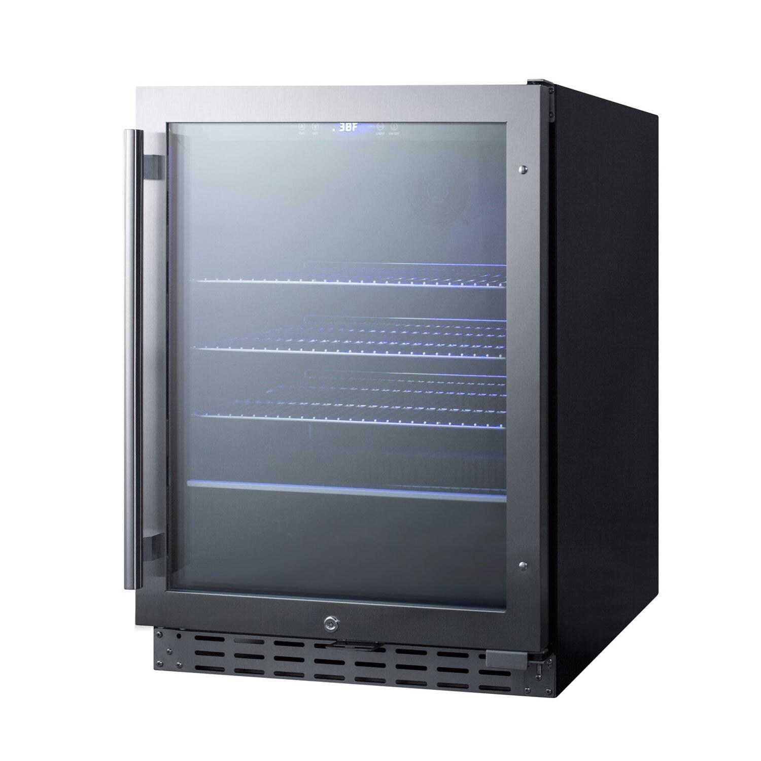 Summit ALBV2466 ADA Compliant 24 Inch 4.2 Cu. Ft. Built-In Beverage Cooler - Empty - Side View - White Background thumbnail