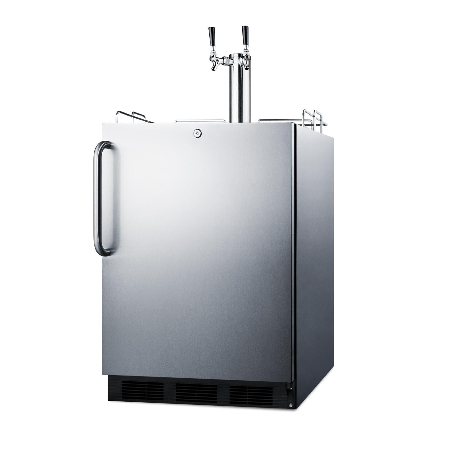 Summit SBC58BSSBIOSADA ADA Compliant Outdoor Rated Double Tap Beer Dispenser / Kegerator - Side View thumbnail