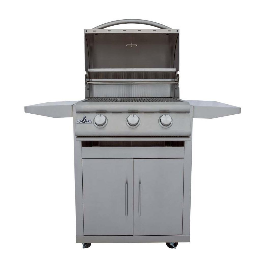 Blaze BLZ-3BCM-LP 25-in Propane Grill - Lid Open - White Background thumbnail