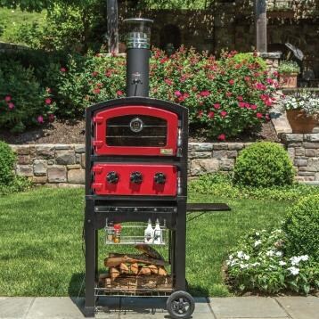 Fornetto Outdoor Wood-Fired Pizza Oven - Red