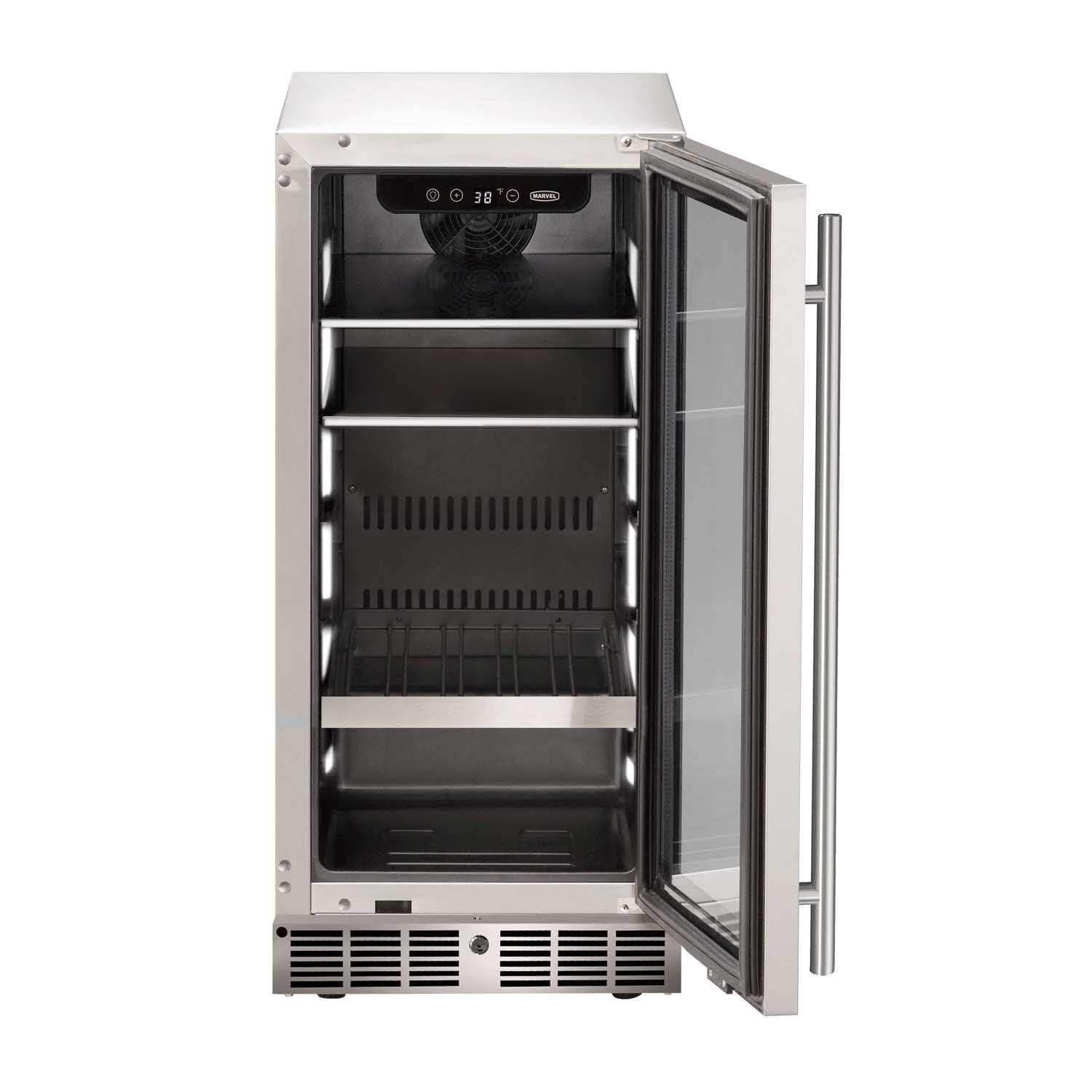 Marvel MRBV215-SG31A 15-in 3 Cu. Ft. Beverage Center - Door Open - White Background thumbnail