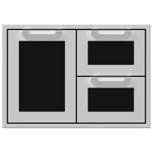 Hestan 30-Inch Double Drawer And Single Storage Door Combo - Stealth - AGSDR30-BK image