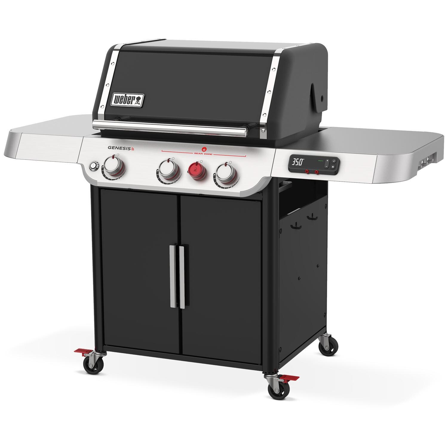 Weber GENESIS 35510001 EX-325s Propane Gas Smart Grill with Sear Burner - Black - Right-Side Angled View thumbnail