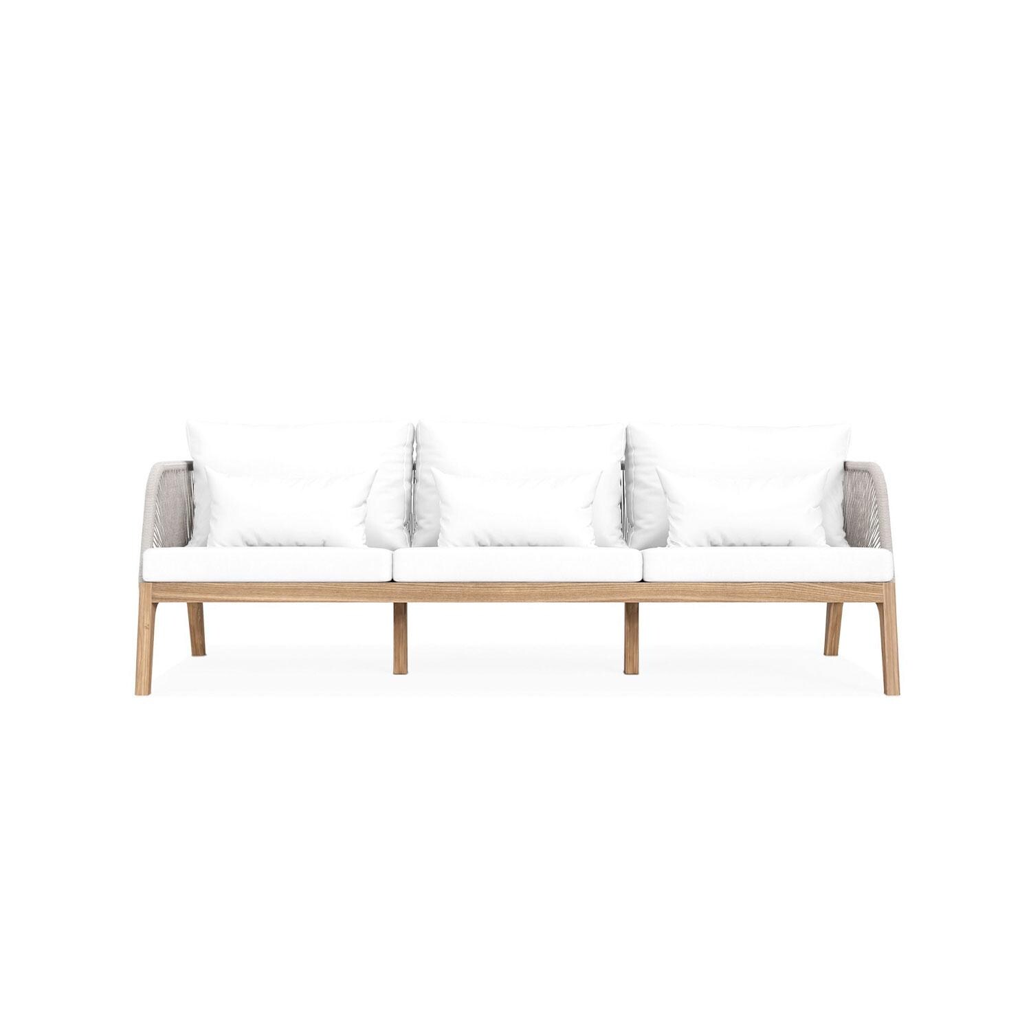 Willowlake 3 Person Teak Sofa in Natural by Lakeview Outdoor Designs - White Background thumbnail