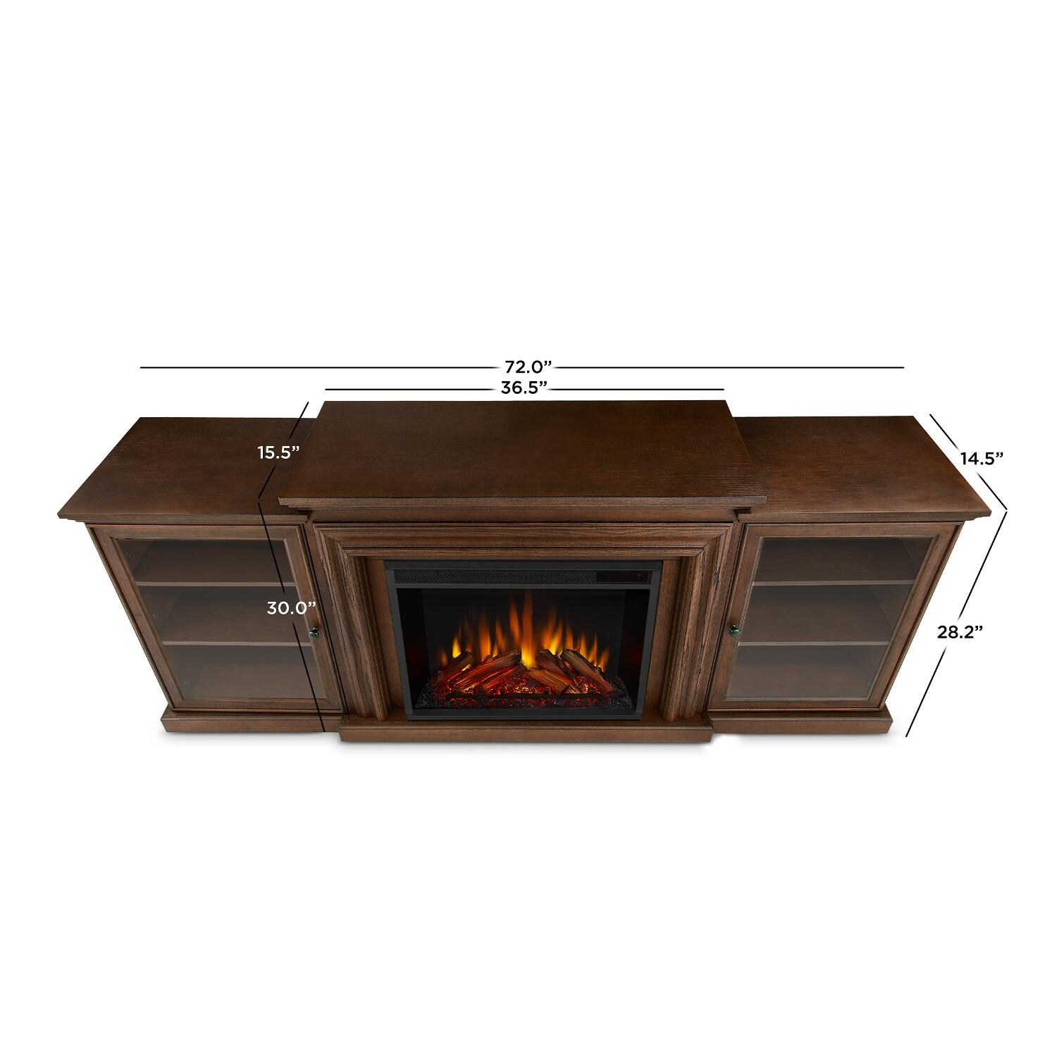Real Flame - 7740E-CO - Frederick 72-Inch Electric Fireplace Entertainment Center - Chestnut Oak - Overall Dimensions thumbnail