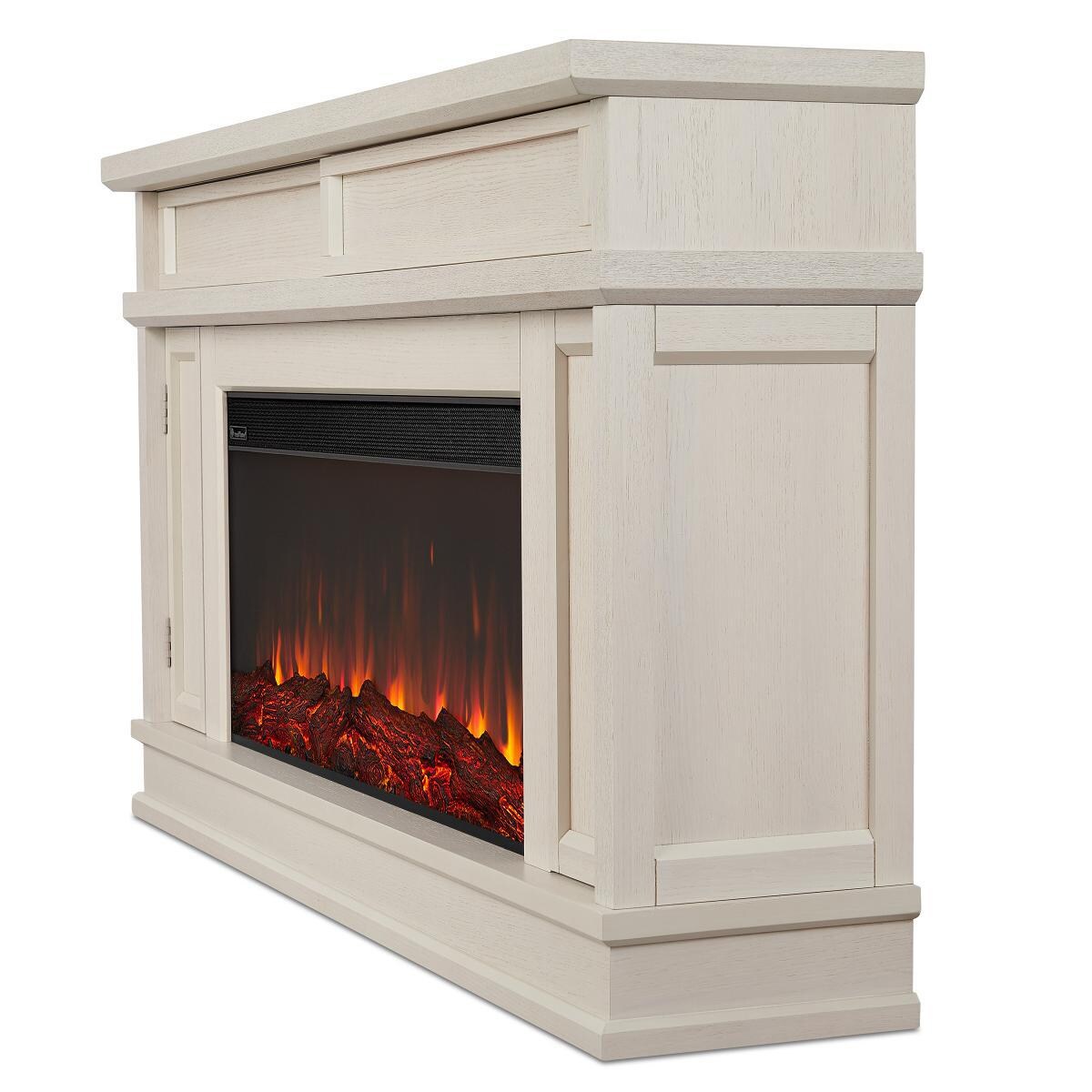 Real Flame 4020E-BNE Torrey 60-Inch Electric Fireplace Mantel - Bone White - Side thumbnail
