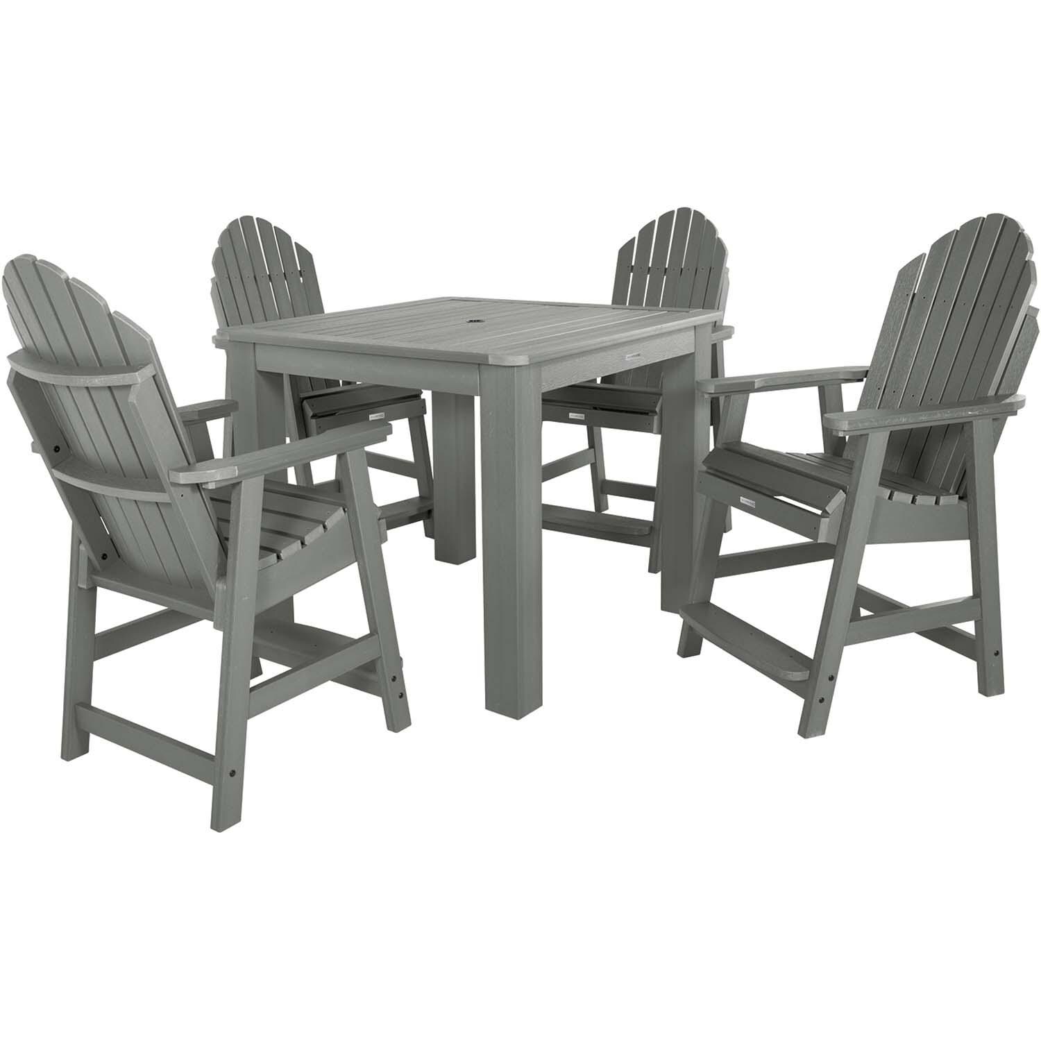 Dream Bay 5 Pc Square Counter-Height Dining Set in Coastal Teak by Lakeview Outdoor Designs - White Background thumbnail