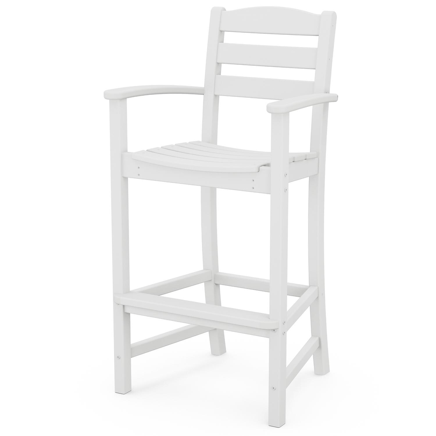 POLYWOOD La Casa Cafe White Bar Arm Chair thumbnail