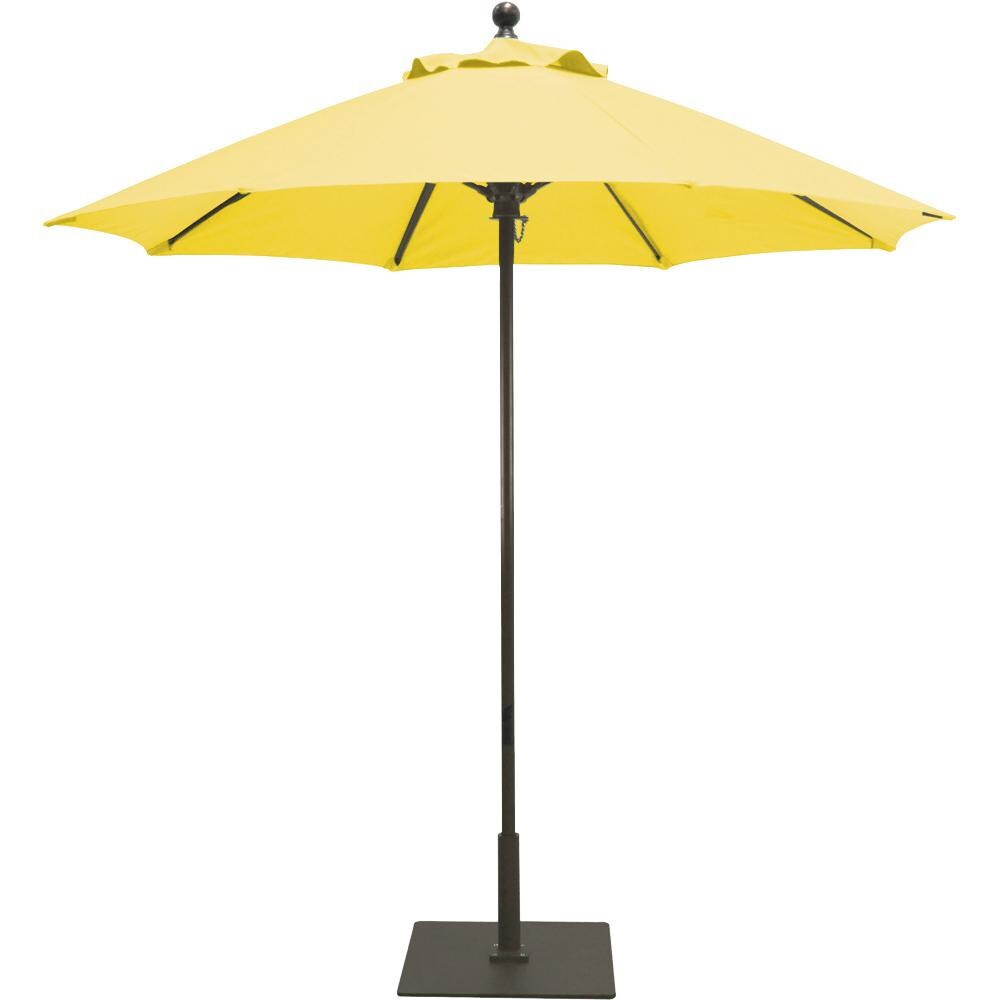 Galtech 7.5 Ft. Octagonal Aluminum Patio Market Umbrella W/ Push Lift - Antique Bronze Frame W/ Sunbrella Canvas Sunflower Yellow Canopy