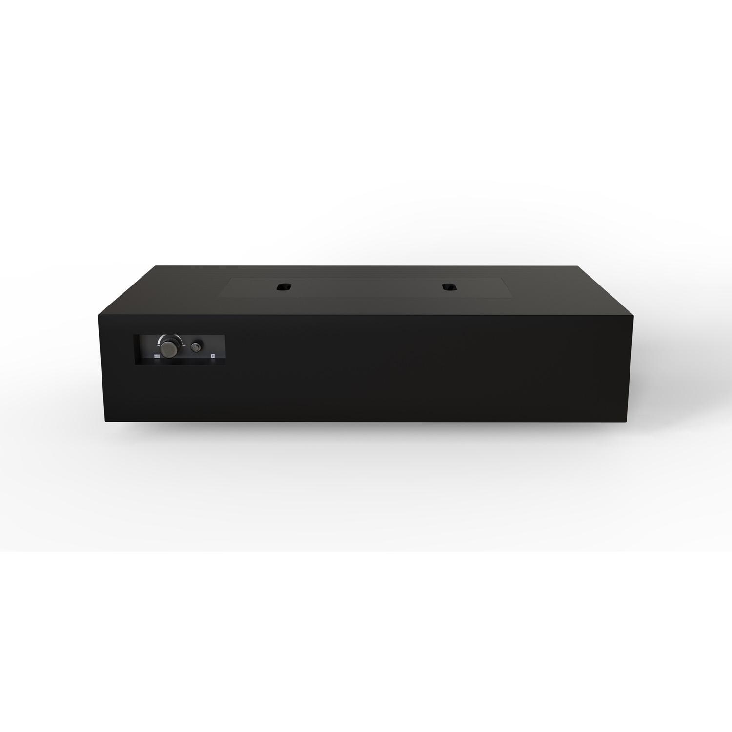 AON 72 x 38 Inch Rectangular Powder Coated Steel Propane Fire Pit Table W/ Platinum Ignition in Black By Warming Trends - Side View - White Background thumbnail