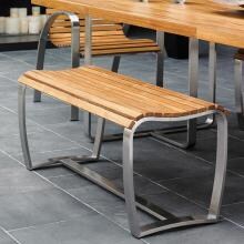 Tres Chic 40 Inch Stainless Steel & Teak Patio Dining Bench By Tommy Bahama image