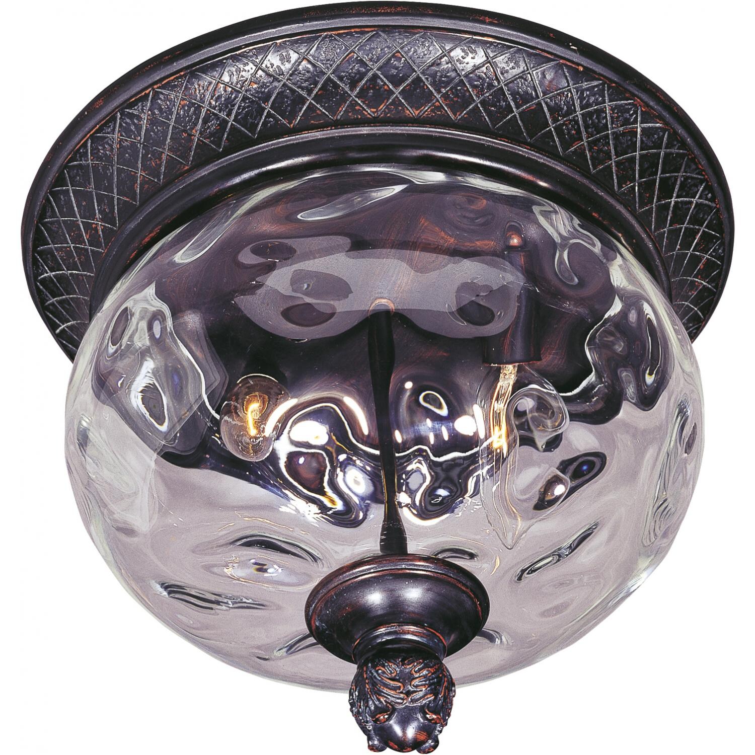 Maxim Carriage House DC Two Light 12-Inch Outdoor Flush Mount - Oriental Bronze - 3429WGOB