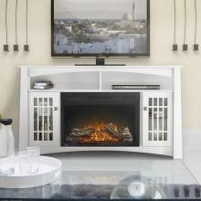 Napoleon Adele 56-Inch Electric Fireplace Media Console with 27-Inch Cinema Firebox - White - NEFP27-0815W