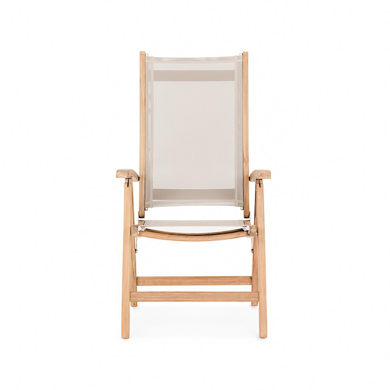 Teak + Table Cayman Reclining Dining Chair in Taupe - White Background thumbnail