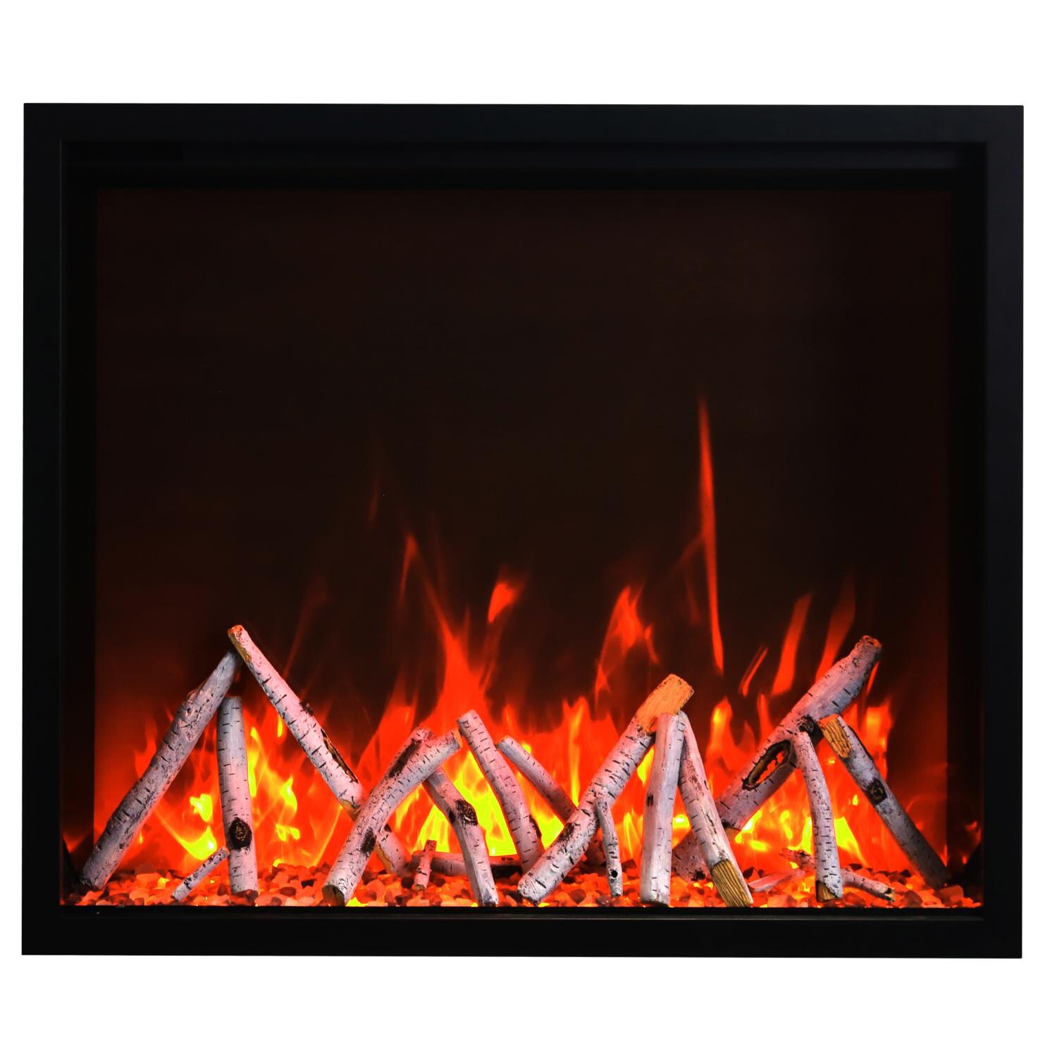 Amantii TRD-48 48-Inch Traditional Series Built-In Electric Fireplace - Orange Flames with Birch Logs thumbnail