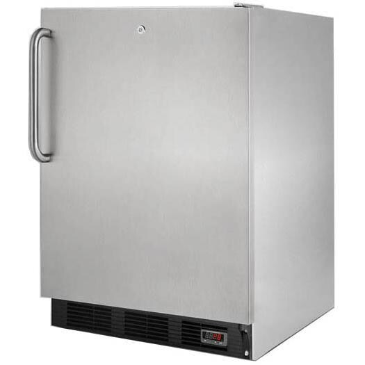 Summit 24-Inch 5.5 Cu. Ft. Commercial Rated Craft Beer Pub Cellar With Towel Bar Handle - Stainless Steel - FF7LBLPUBCSS