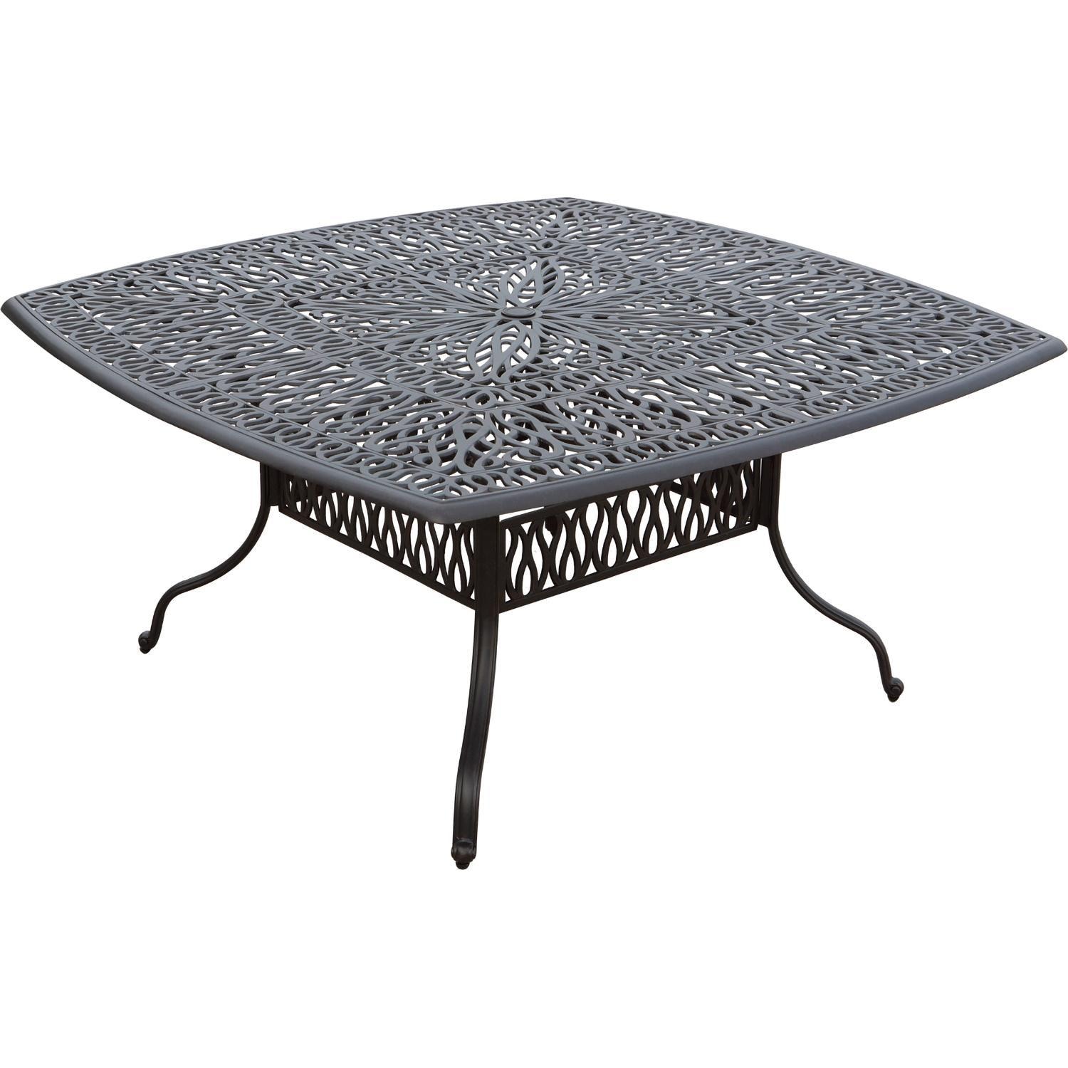 Darlee Elisabeth 9-Pc Dining Set w/ 64-Inch Table & Swivel Rockers in Antique Bronze/Beige Canvas -  Table - White Background thumbnail