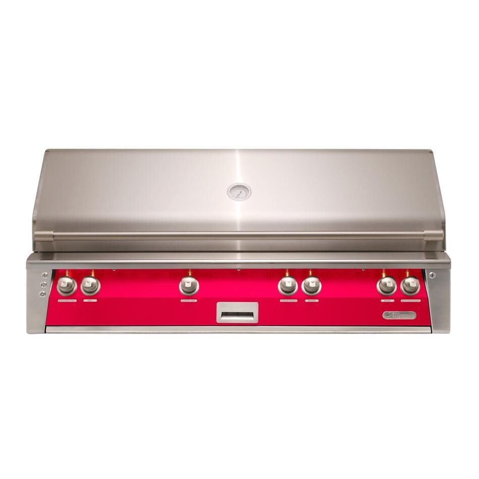 Alfresco ALXE 56-Inch Built-In Natural Gas All Grill With Sear Zone And Rotisserie in Raspberry Red - ALXE-56BFG-NG-S3027