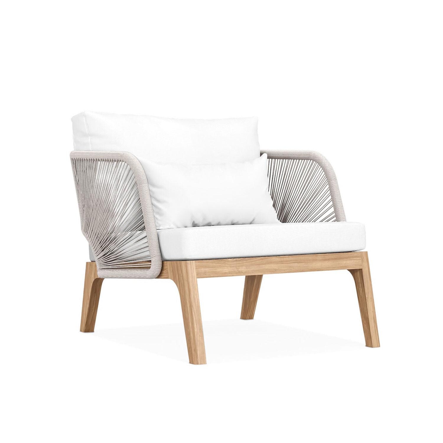 Willowlake Teak Club Chair in Natural by Lakeview Outdoor Designs - White Background thumbnail