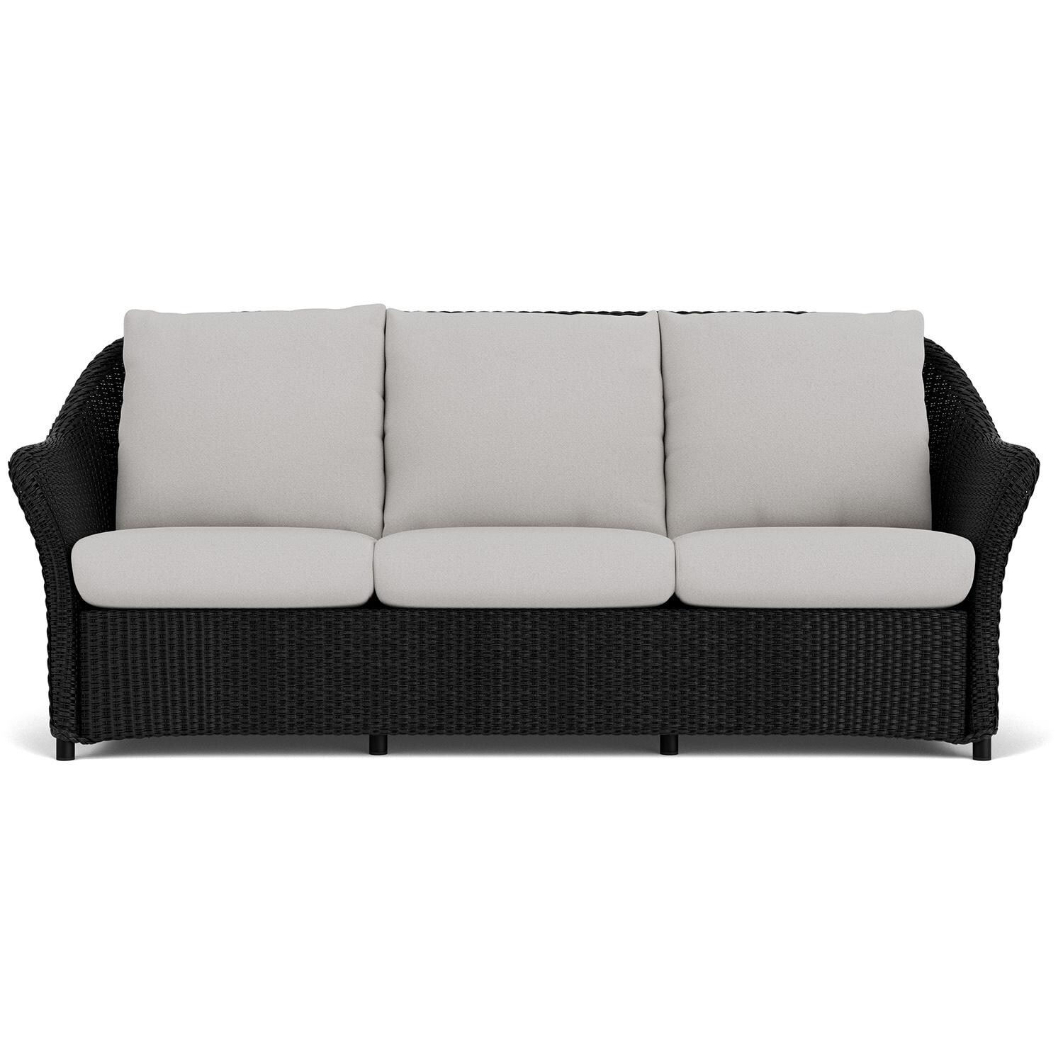 Lloyd Flanders Weekend Retreat Sofa in Ebony Finish W/ Tundra Dove Fabric thumbnail