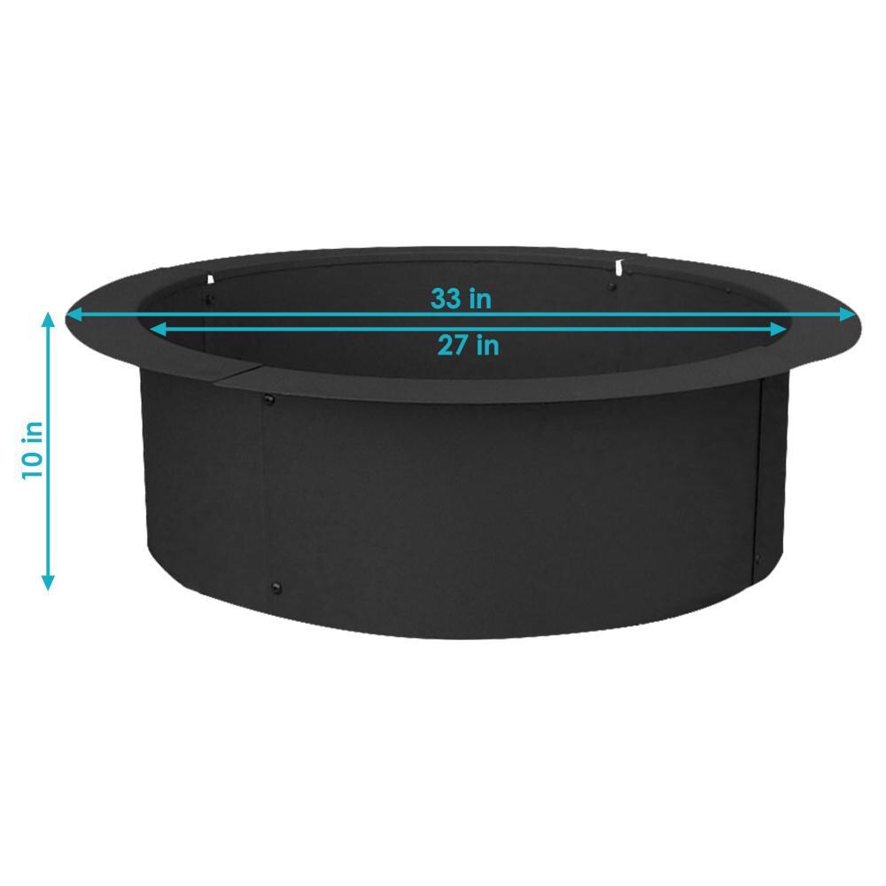 Ultimate Patio 27-Inch Round Steel DIY Fire Pit Liner - Dimensions thumbnail