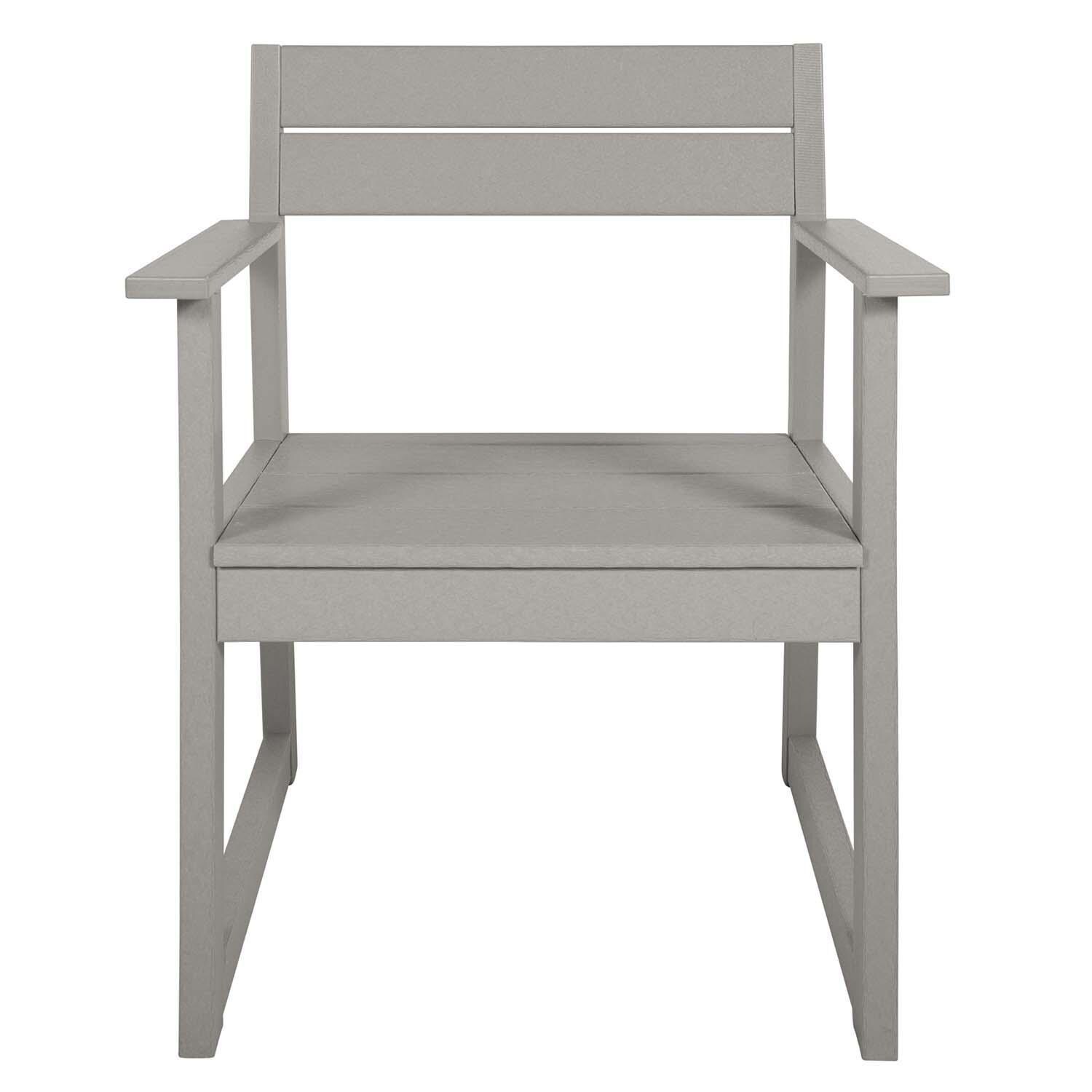 Hazel Cove Recycled Plastic Dining Arm Chair in Cove Gray by Lakeview Outdoor Designs - White Background thumbnail