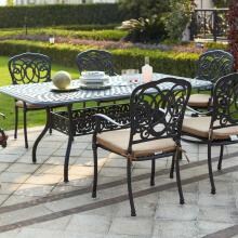 Darlee Florence 7 Piece Cast Aluminum Patio Dining Set With Rectangular Table - Antique Bronze