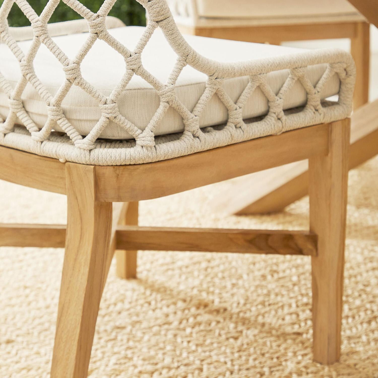 Lakeview Costa Brook Woven Rope Dining Side Chair in White Speckle - Frame Detail thumbnail