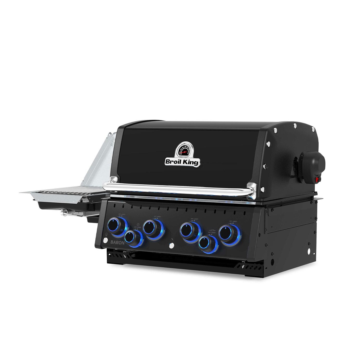 Broil King 875644 Baron 420 IR Shadow 4 Burner Propane Grill - Lid Down - Angled Left - White Background thumbnail