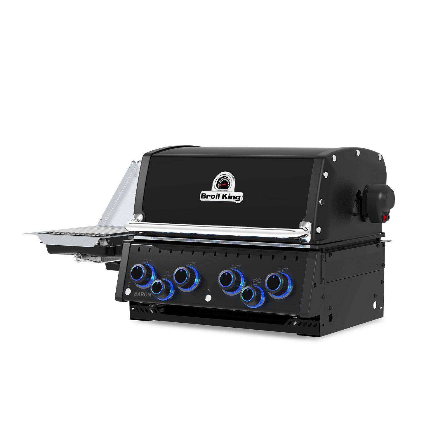 Broil King 875644 Baron 420 IR Shadow 4 Burner Propane Grill - Lid Down - Angled Left - White Background thumbnail