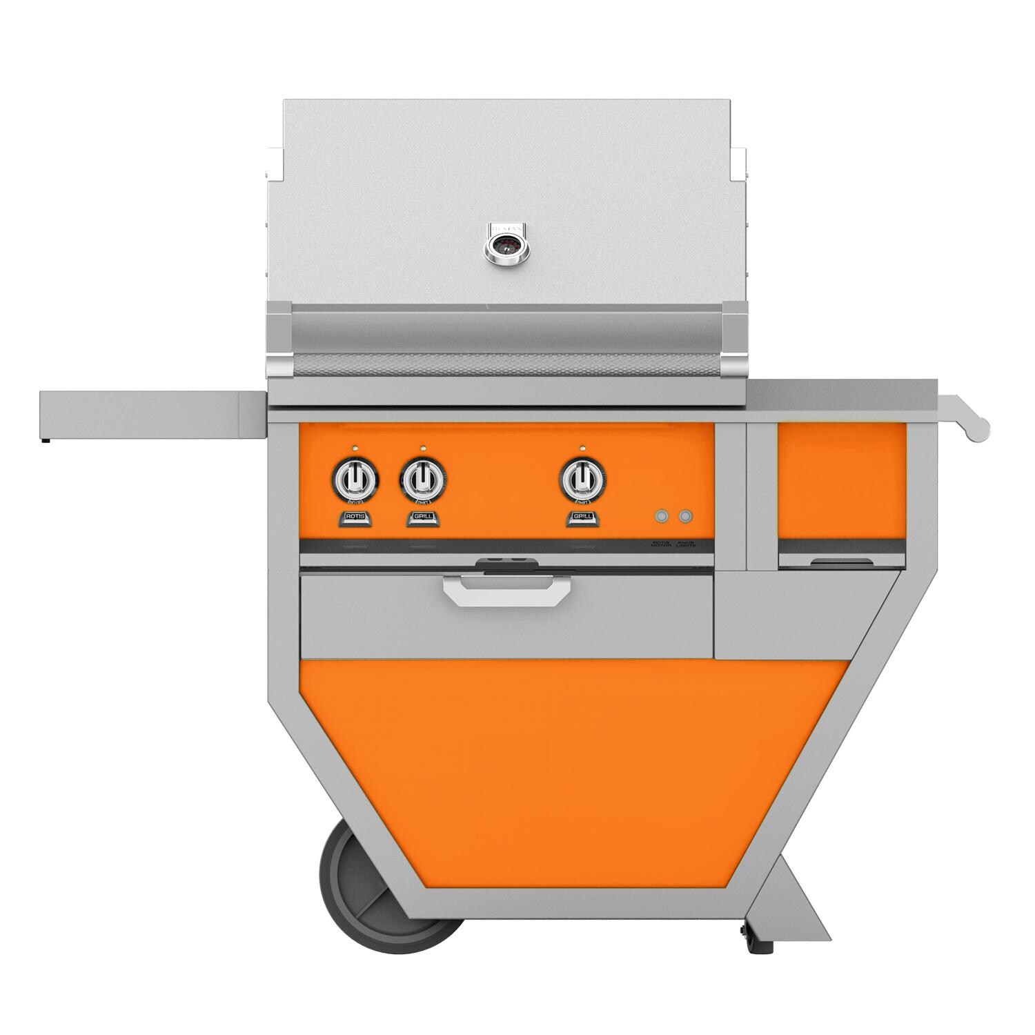 Hestan Deluxe 30-Inch Freestanding Propane Gas Grill W/ Rotisserie, Worktop & Storage Drawer - Citra - GABR30CX-LP-OR thumbnail