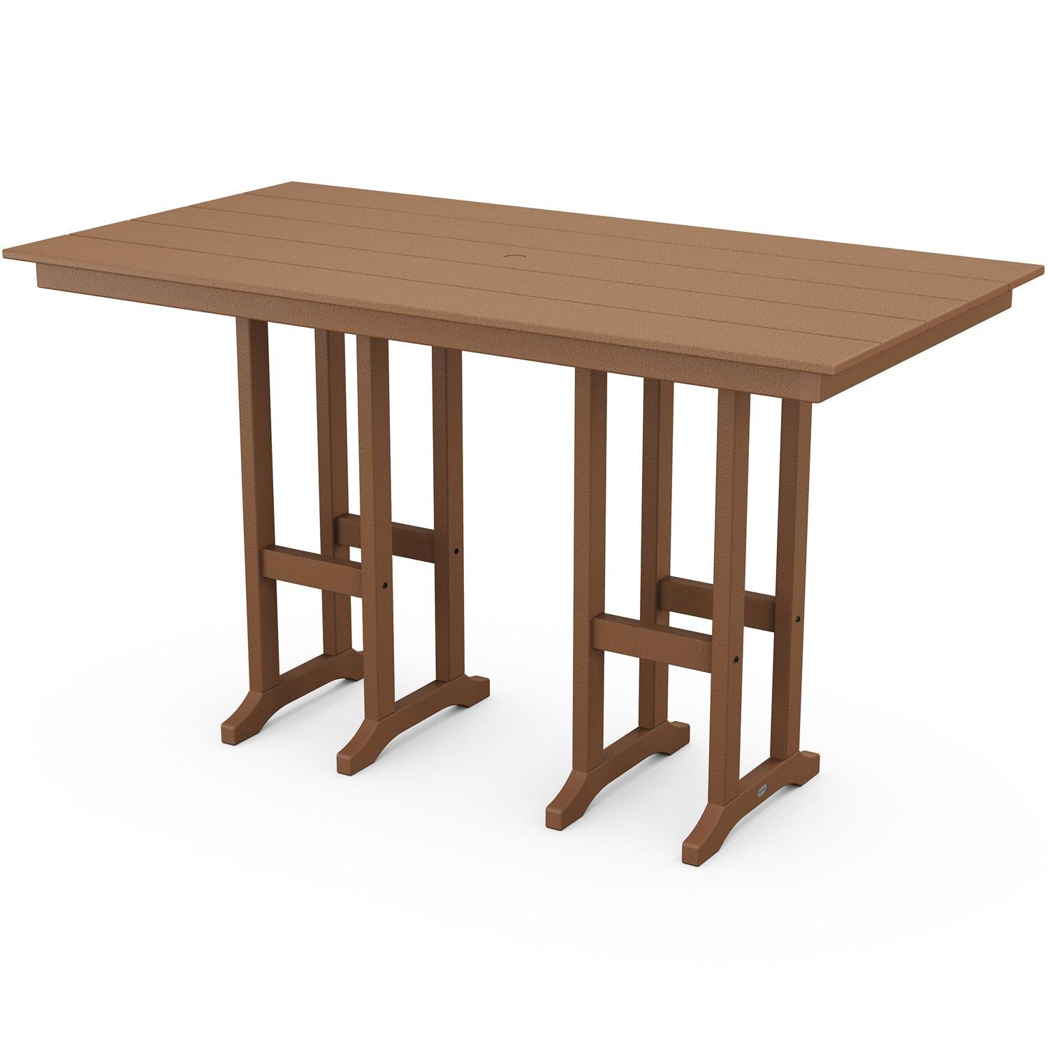 POLYWOOD FBT3772TE Lakeside 37 X 72-Inch Farmhouse Bar Table - Teak thumbnail