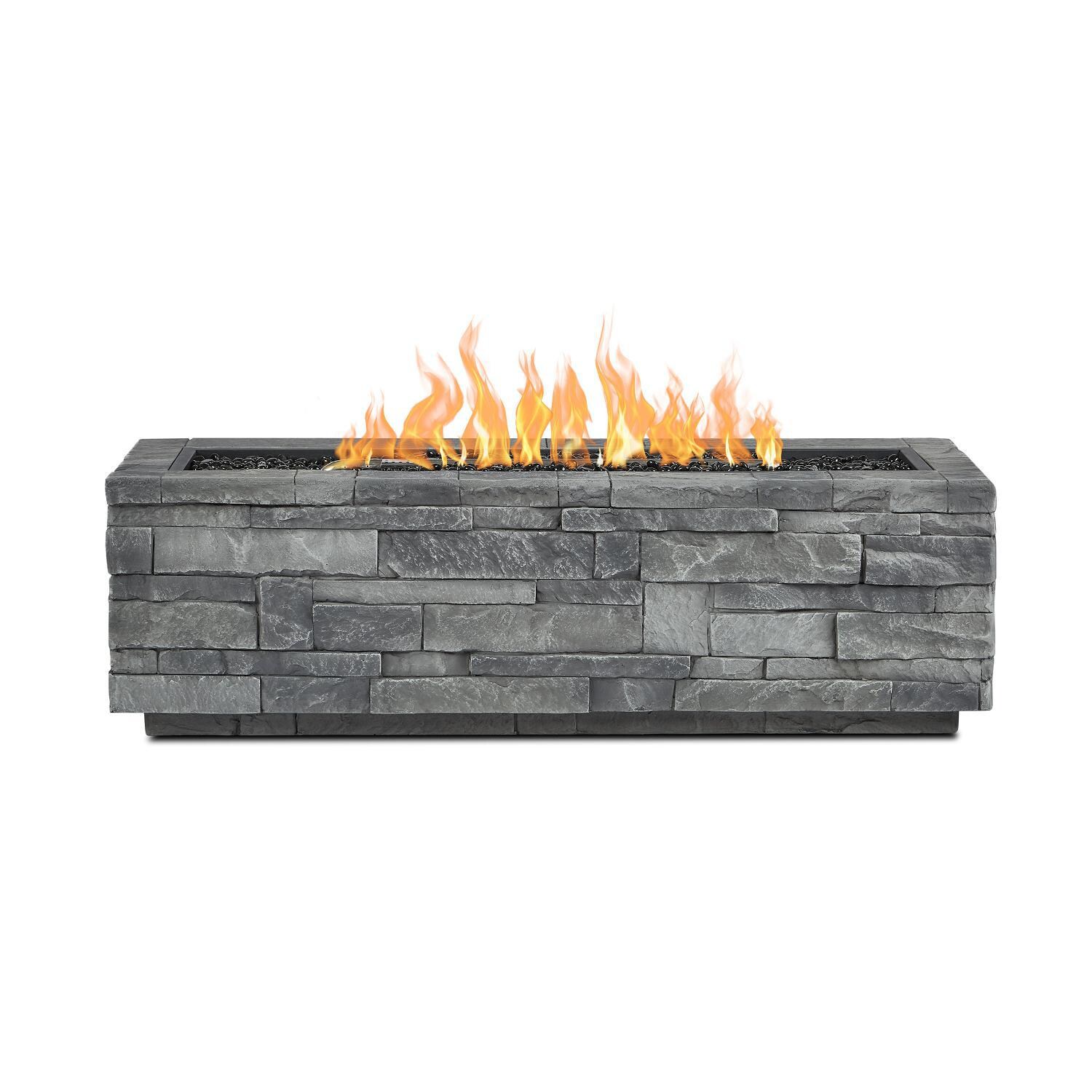 Lakeview Outdoor Designs SC-CT0003LP-GLS Gentilly Rectangular Gray Fire Table - Side View thumbnail