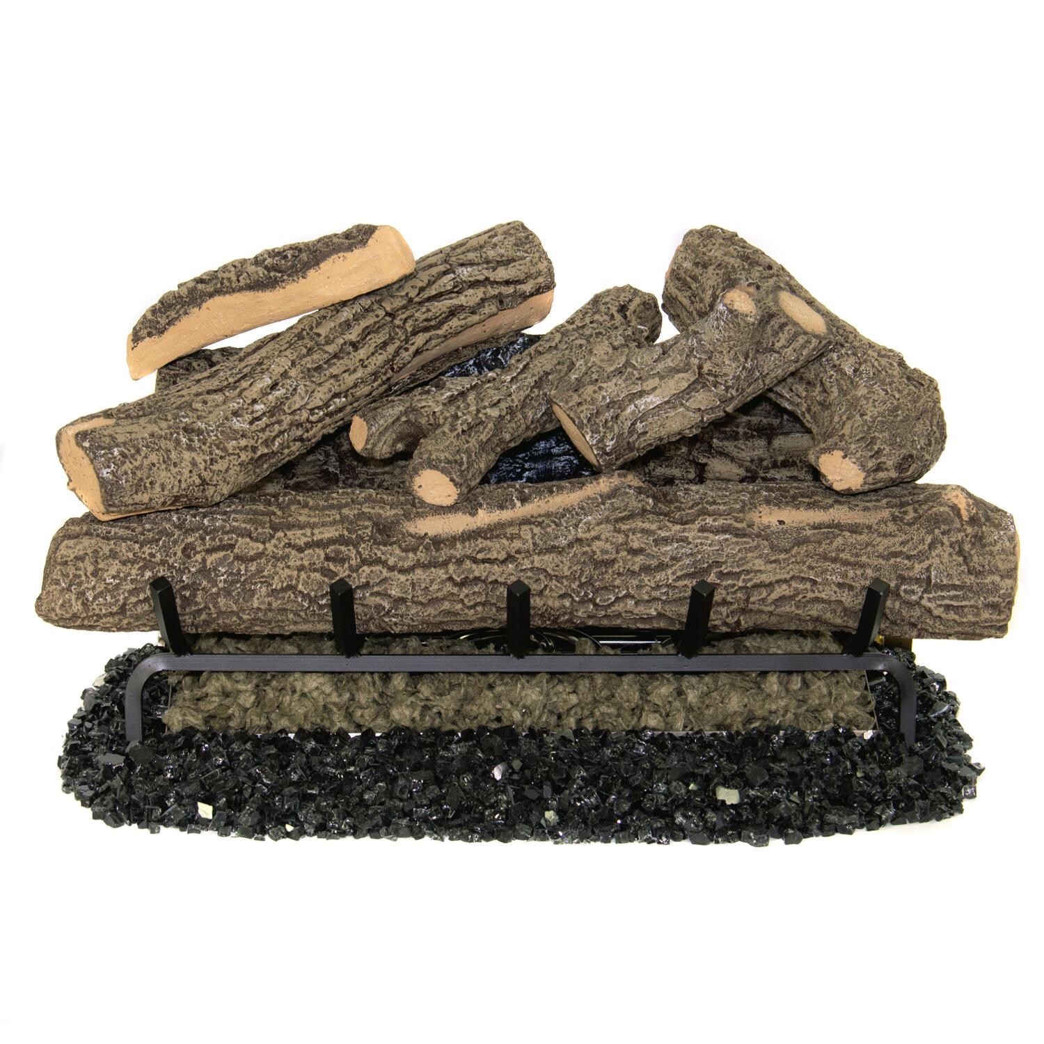 Firenado 30-Inch Oak Gas Log Set With Vented Natural Gas Firenado Burner - White Background thumbnail