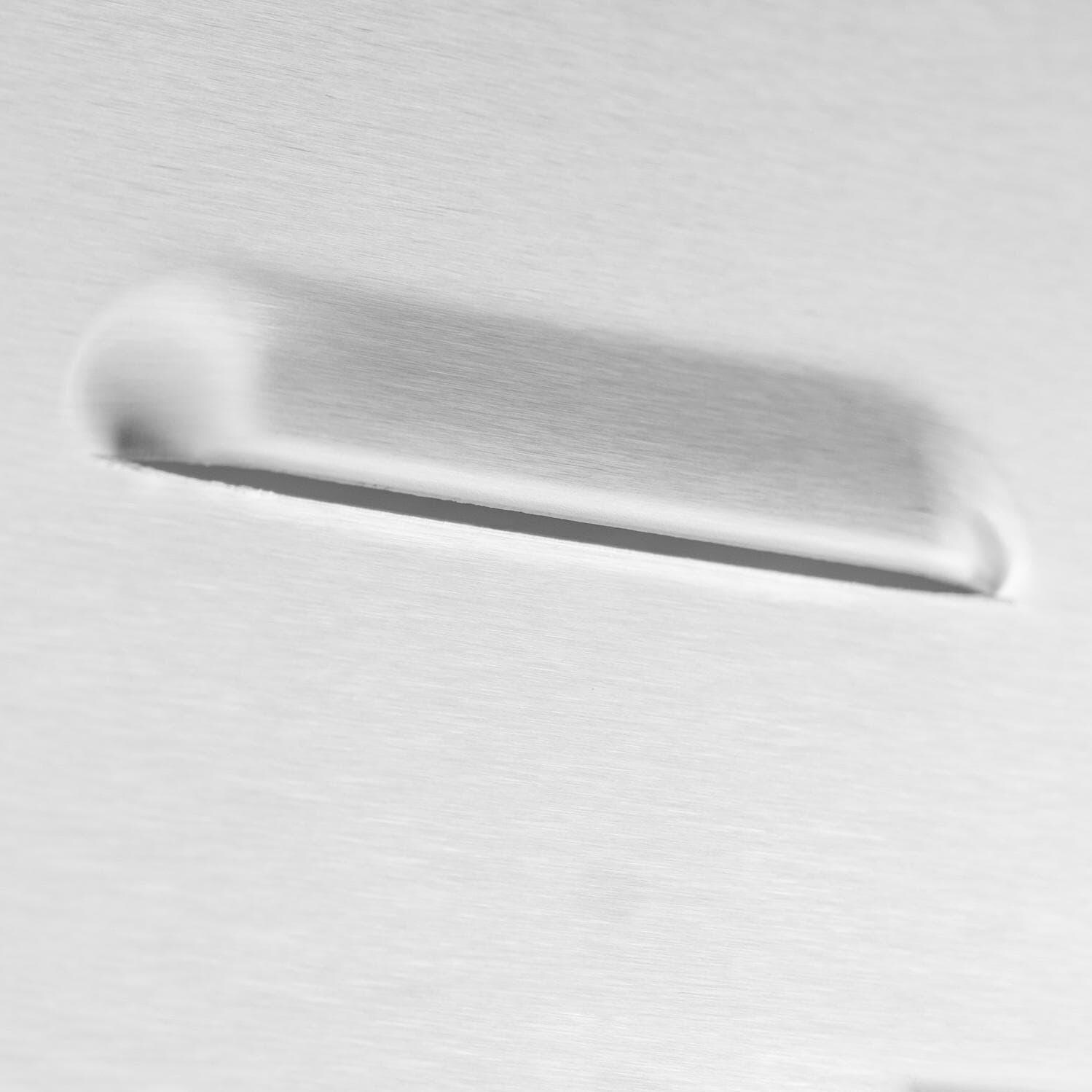 BBQGuys Signature 20-Inch Stainless Steel Roll-Out Trash or Propane Tank Drawer - Air Vent Close Up - Detail thumbnail