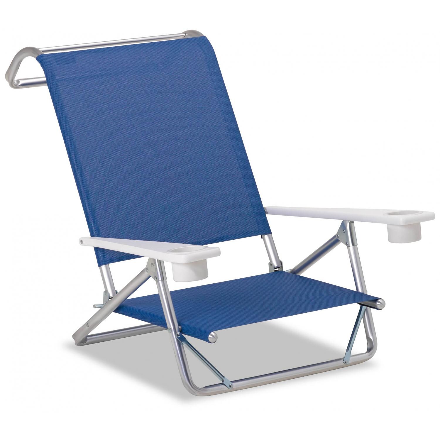 Original Mini-Sun Folding Aluminum Beach Chair With Cupholders By Telescope Casual - Cobalt thumbnail
